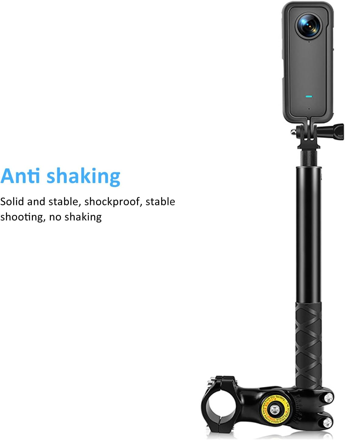 Motorcycle Invisible Selfie Stick, Bike Selfie Stick Handlebar Mount Camera Bracket, Action Camera Bracket Adapter Clamp Holder, Adjustable Length, for 11/10/9/8 for Ins image number 1