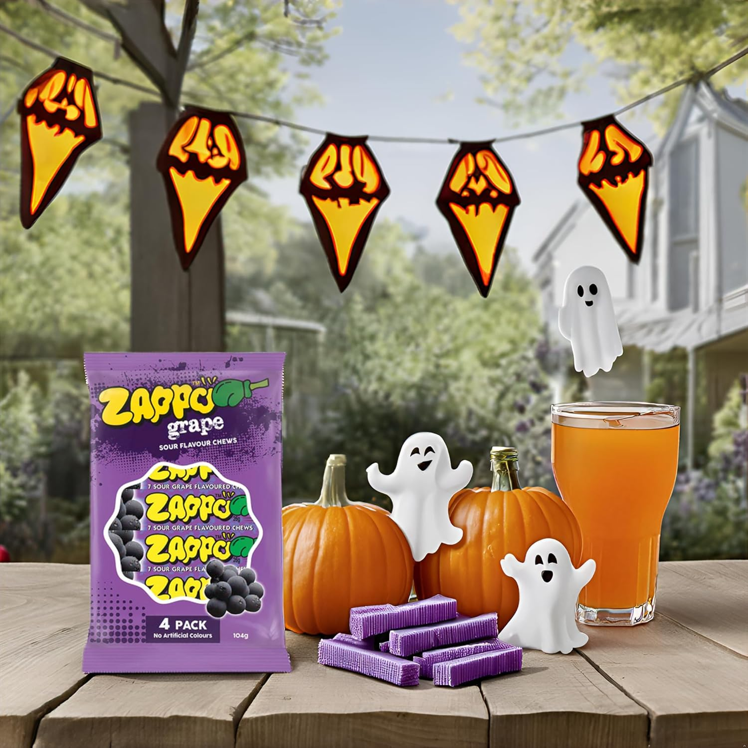 Zappo Sour Grape Chews 4 Pack 104 G Easy Portion Sticks for Lolly Bags image number 2