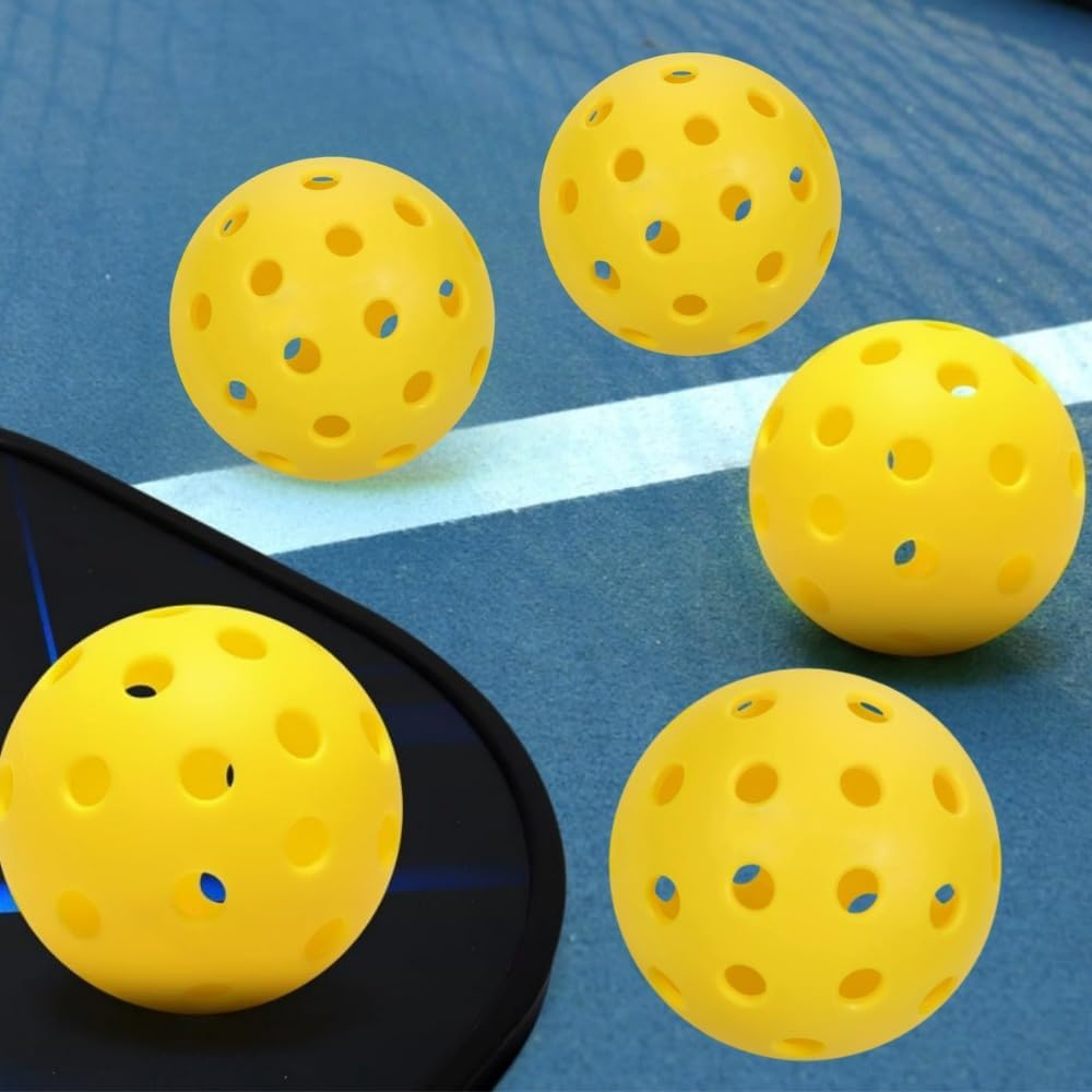 Pickleballs Balls,12 Packs Performance Outdoor Pickleballs,High Durability,40 Hole Hi-Vis Yellow for All Skill Levels
