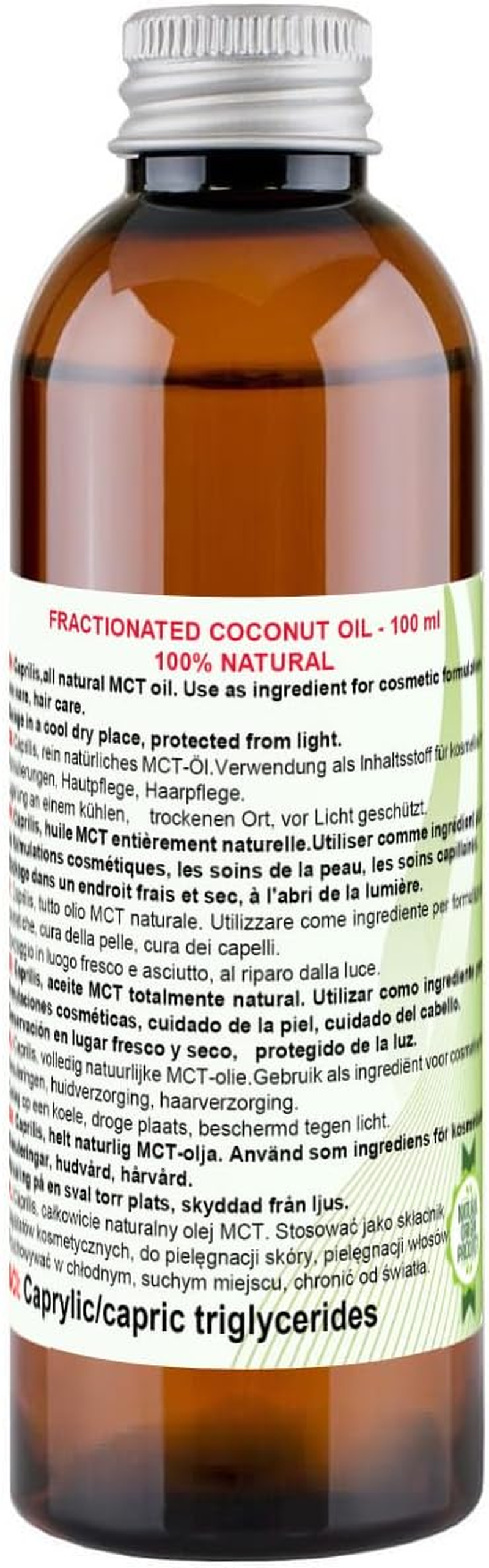 Fractionated Coconut Oil (Natural Fractionated Coconut Oil) - 100Ml - Pure, 100% Natural