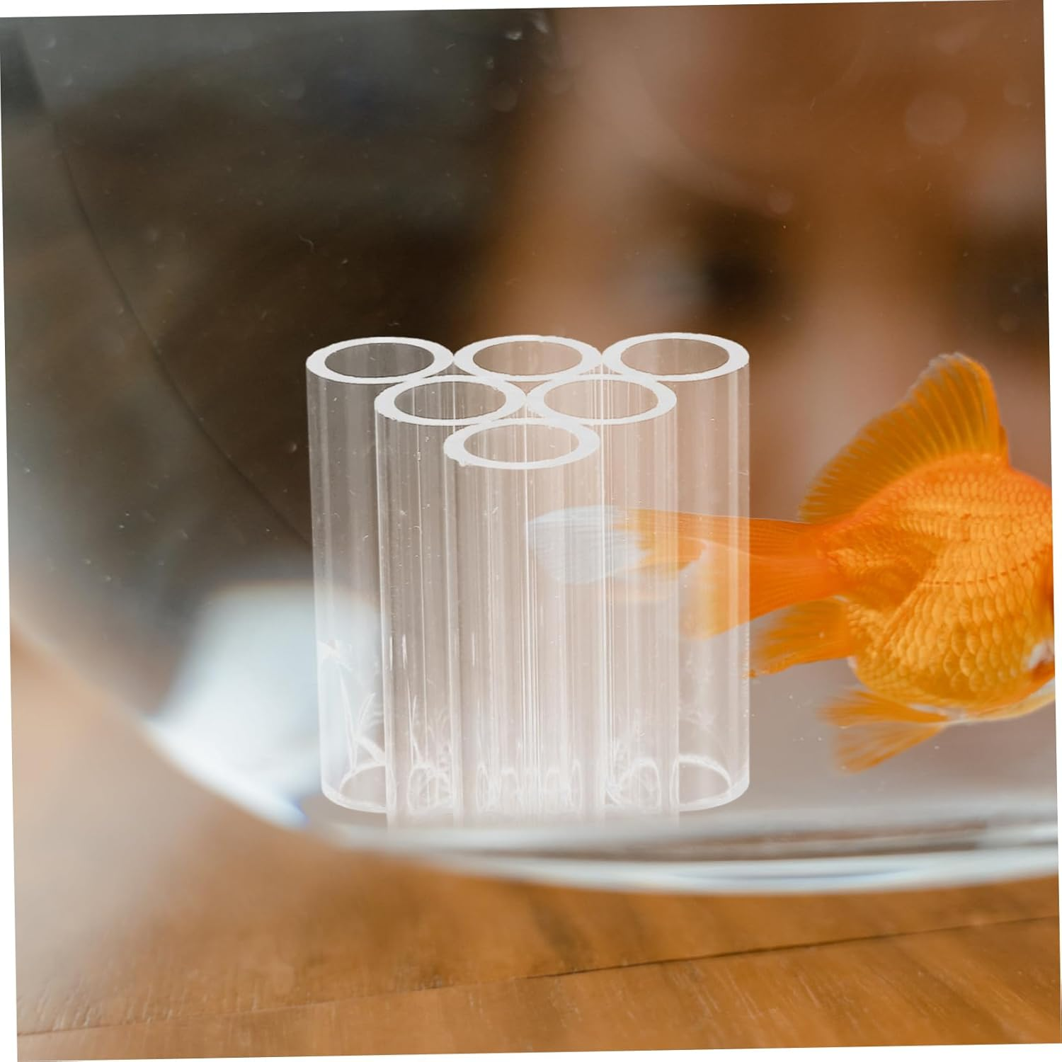 BUGUUYO 6Holes Transparent Acrylic Shrimp Breeding Tube Aquarium Shelter for Fish and Turtles Versatile Habitat Decoration Acrylic Design for Easy Monitoring of Aquatic Pets image number 6