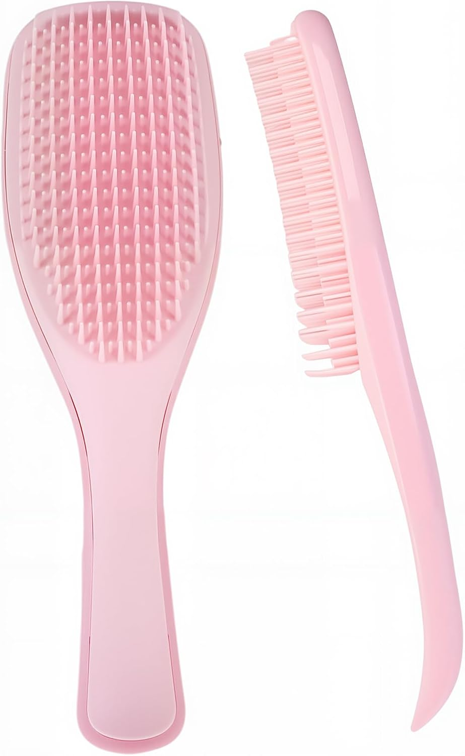 Hair Brush Wet Detangler Hairbrush Curly Hair Brush Defining, Volume Brush for Curly Hair, Detangling Hair Brush Gentle on Wet Hair Two-Tiered Teeth Comfortable Handle Hair Brush for Girl Women(Pink) image number 1