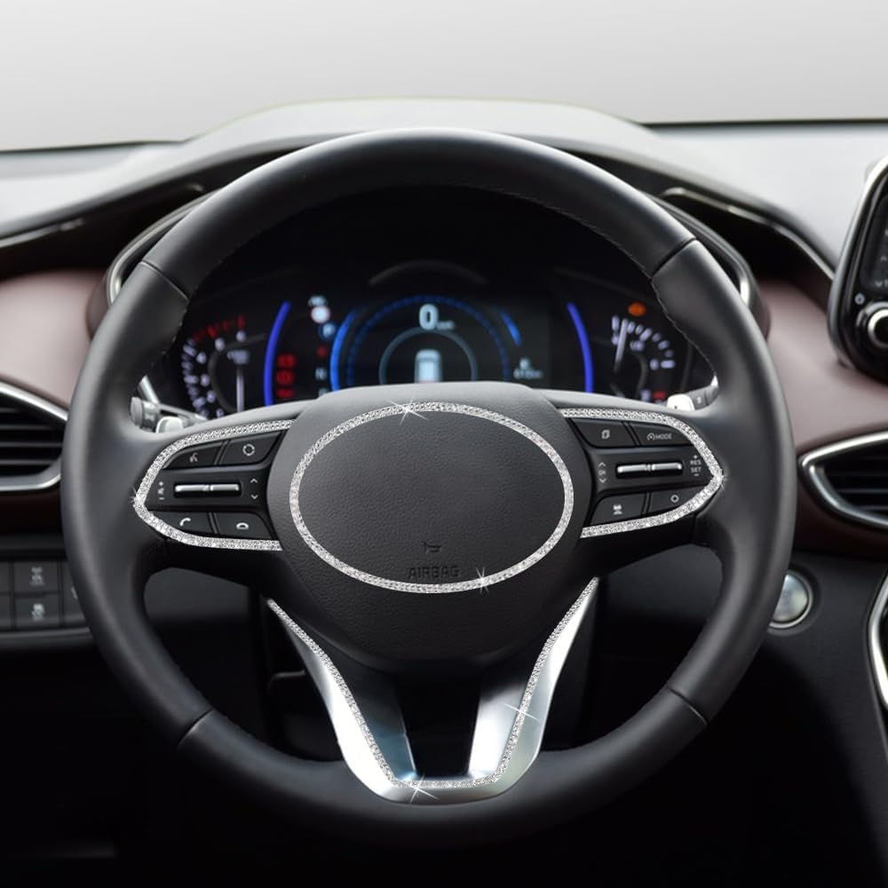 AFUNTA Car Trim Self Adhesive 2M Car Accessories for Women Crystal Sticker Rhinestone Car Accessories Car Dashboard Decorations Sticker (Silver) image number 5