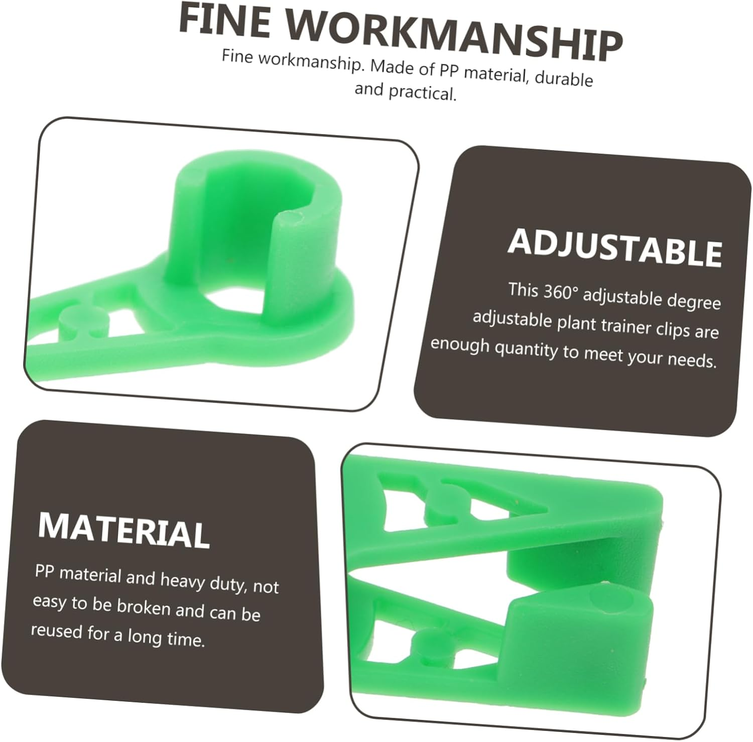 Happyyami 20Pcs Plant Branches Bender Adjustable Plant Support Clips for Planting Trainer Clip in Gardening Supplies image number 3