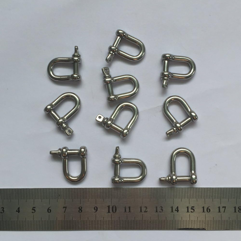 Jy-Marine Stainless Steel Mini D Shackle, 4Mm, Silver Color,For Paracord Jewelry, Marine Tackle-10 Pieces image number 4