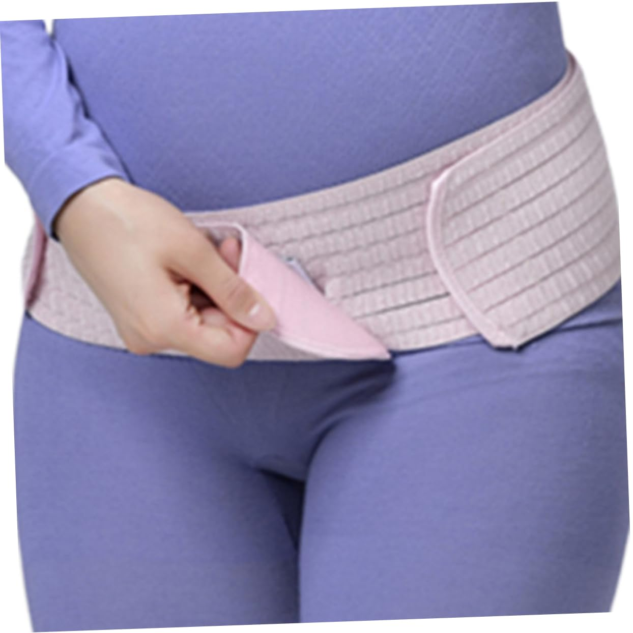 Anneome Pregnant Women Belly Band Dual-Layer Breathable Abdominal Support Belt Postpartum Pelvic Waist Care Pink Free Size Pregnancy Protector image number 6