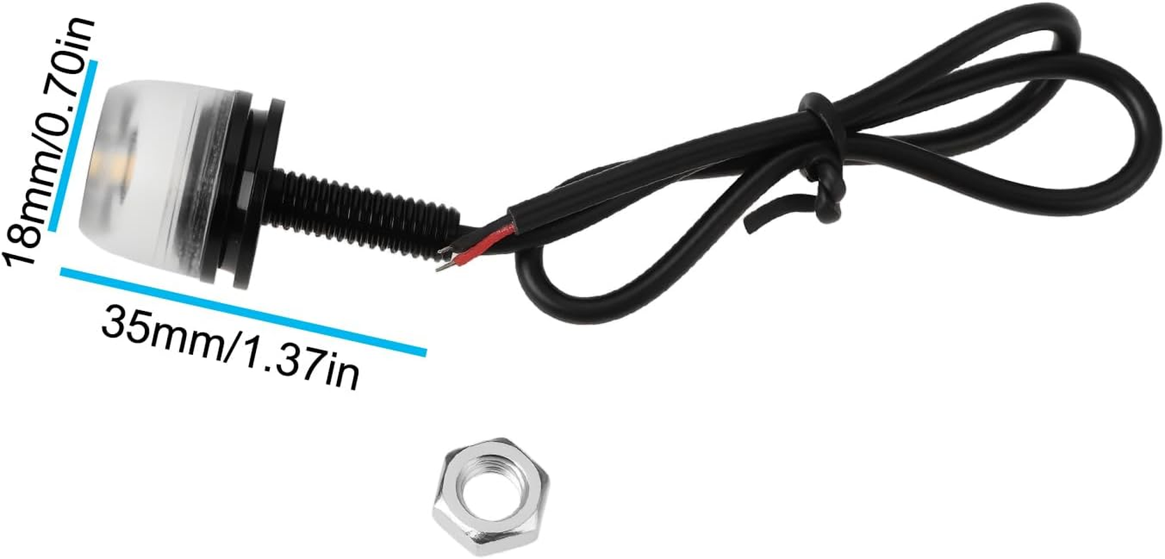 SING F LTD 2X 18Mm Motorcycle SMD Indicator LED Lights for Quad Bikes Atvs Trikes, Yellow Light image number 4