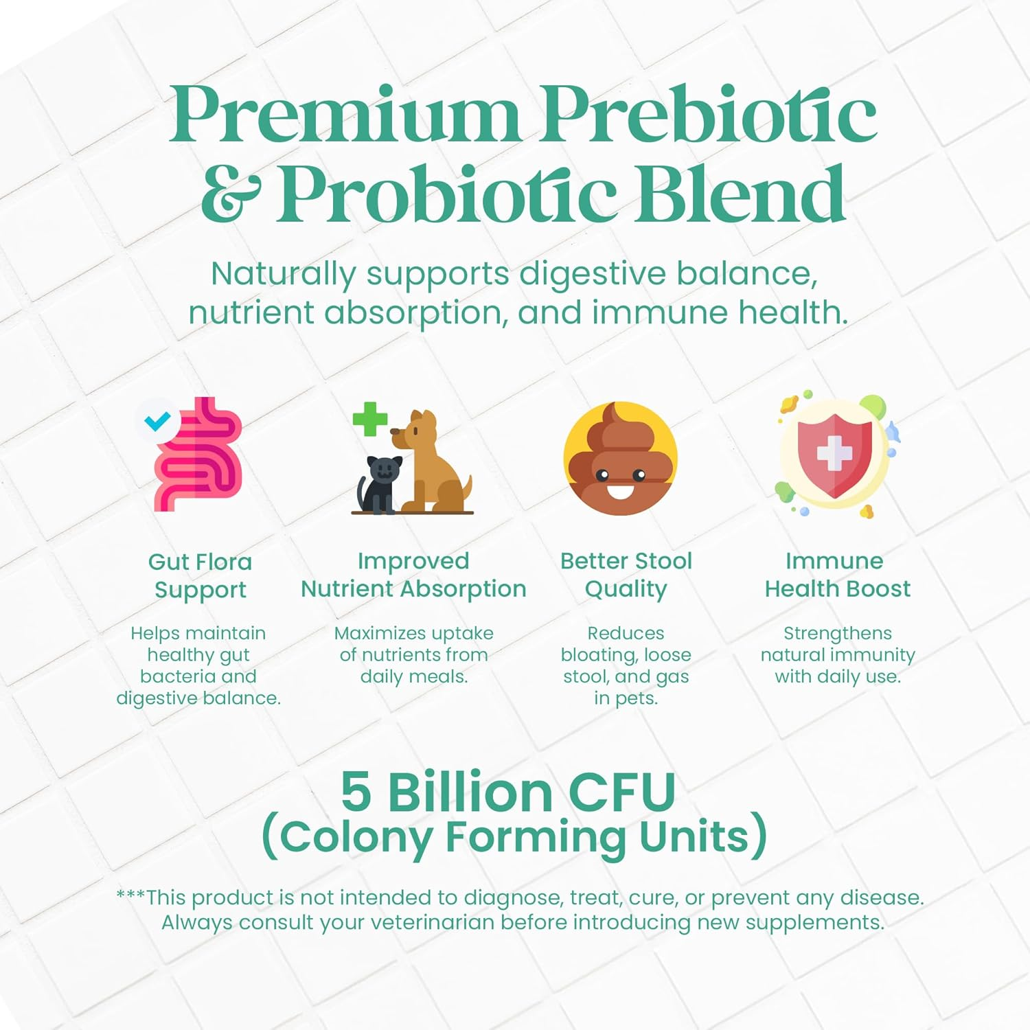 Nourish Pet Co. Gut Health Support for Pets - Prebiotics & Probiotics for Digestion & Immunity image number 2