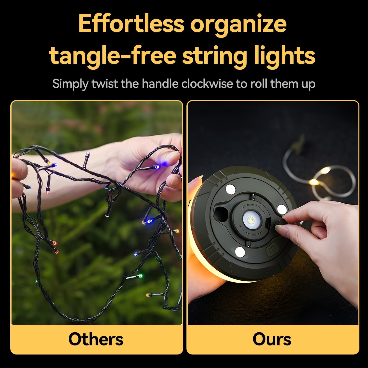 Theapro Roll up Camping Fairy Lights 10 M/33Ft String Light for Indoor Outdoor 2-In-1 IP67 Waterproof Rechargeable LED Lights for Decorative Party Diwali Festival (Warm White) image number 2