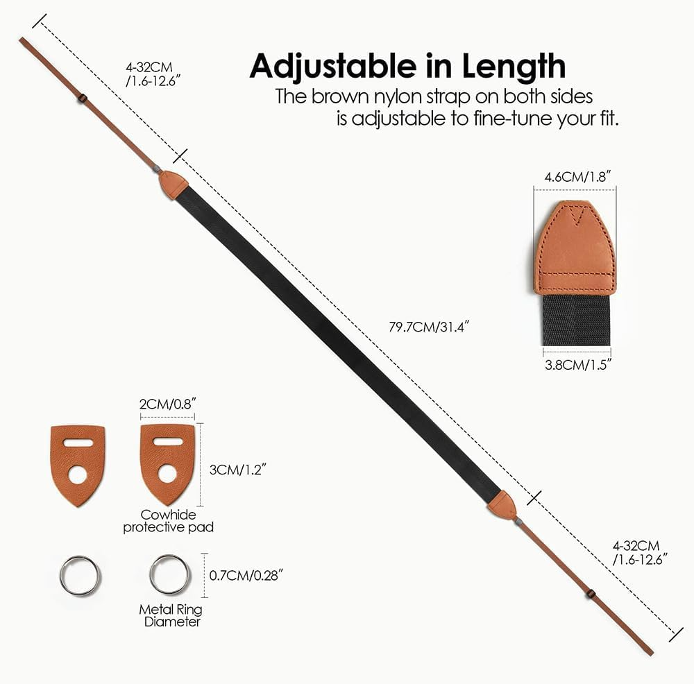 XFSRG Adjustable Camera Shoulder Strap Nylon Carry Strap Leather Ends Collar Neck Strap Camera Accessories Dslr SLR Carry Strap image number 6