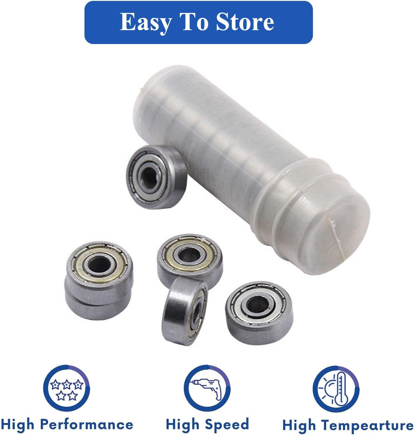 608Zz Deep Groove Ball Bearings - 12Pcs (8Mm X 22Mm X 7Mm) for Skateboard,3D Printer, DIY Mechanical Transmission Parts image number 4