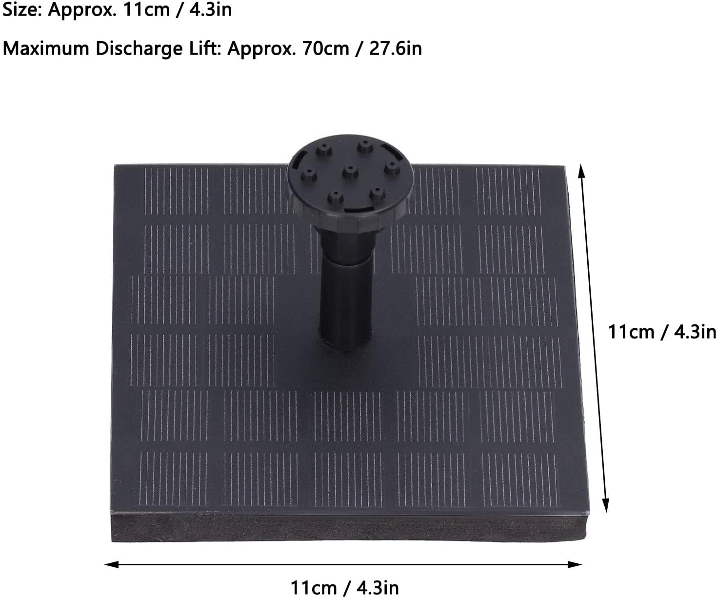 Solar Fountain Pump, Monocrystalline Solar Water Fountain Pump, Square Floating Outdoor Waterscape Fountain Pump for Patio Garden image number 6