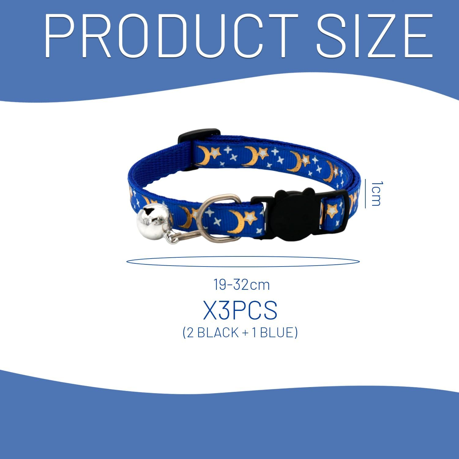 HDGSAFD 3 Xingyue Cat Collars, Comfortable Reflective Safety Buckle Collars, Accessories for Pet Bells, Suitable for Daily Walks and Trips with Pets image number 3
