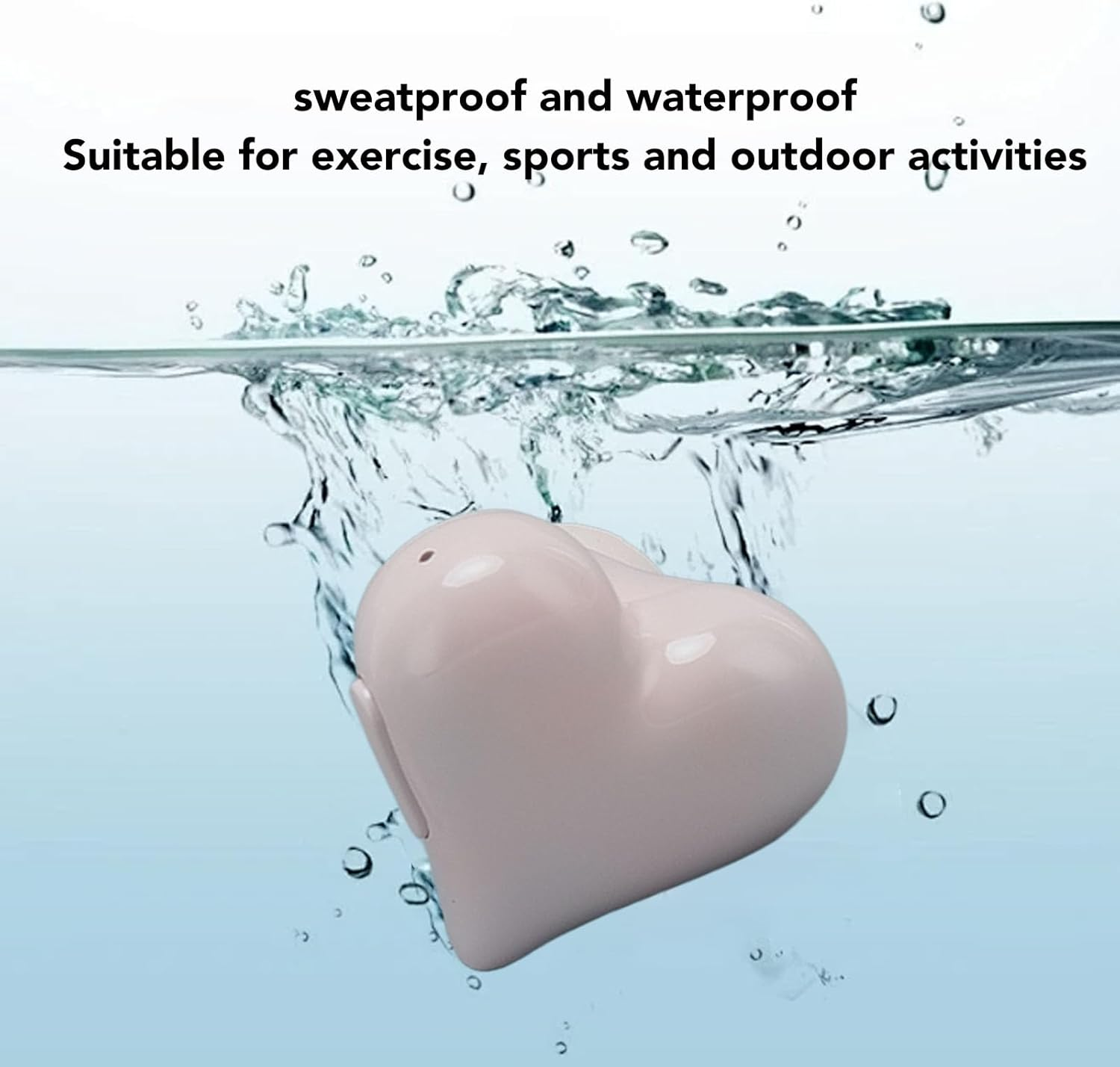 Annadue Wireless Bluetooth Headset with Charging Case, Waterproof Bluetooth 5.3 Heart Buds Heart-Shaped Built-In Microphone with Hifi Stereo Sound Quality (PIN) image number 2