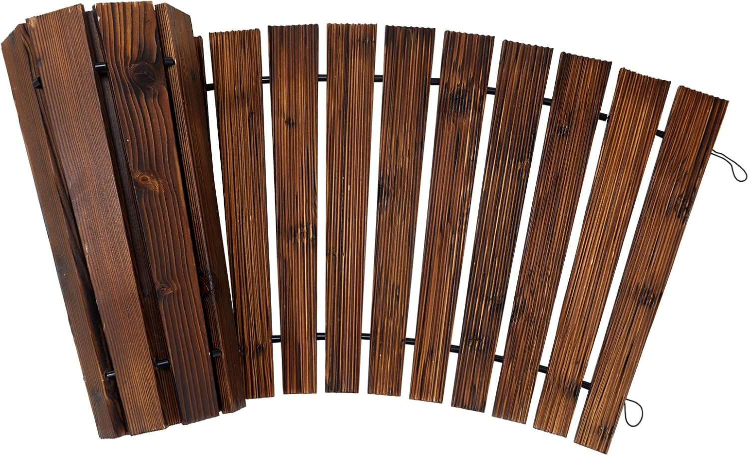 Livsip Curved Garden Pathway Wooden Walkway 8Ft Roll-Out Outdoor Backyard Furniture Charcoal