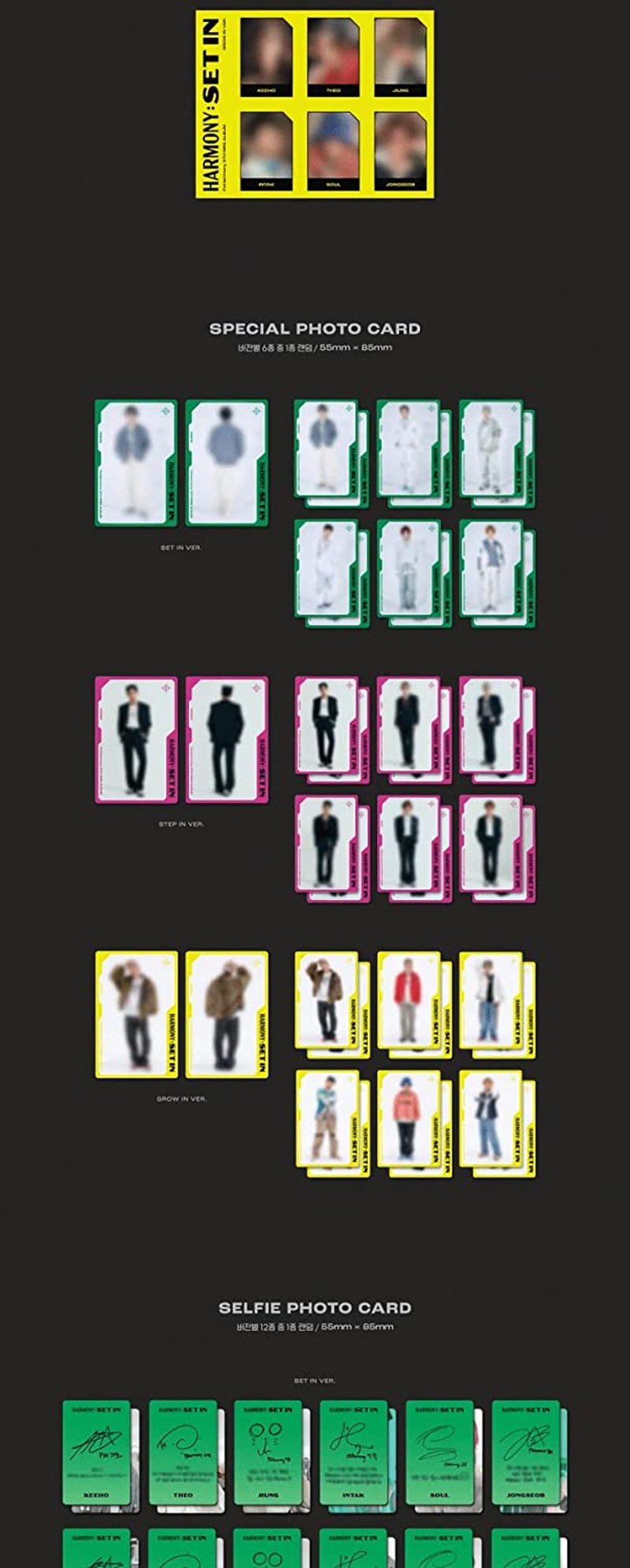 P1Harmony HARMONY : SET in 5Th Mini Album STEP in Version Cd+96P Photobook+1Ea Standing Photocard+1Ea Logo Tag+1Ea Photo Stamp+1P Special Photocard+1P Selfie Photocard+Tracking Sealed image number 1