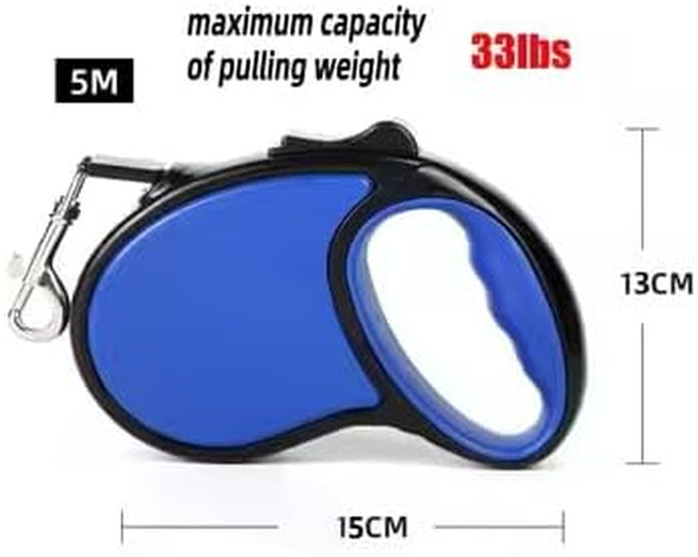SY 2025 Fashion Retractable Dog Leash, 5M, Nylon, Puppy Lead Retractable Pet Leash, for Dogs under 44 Lbs, Locking Mechanism, 16Ft (Blue) - Blue image number 3