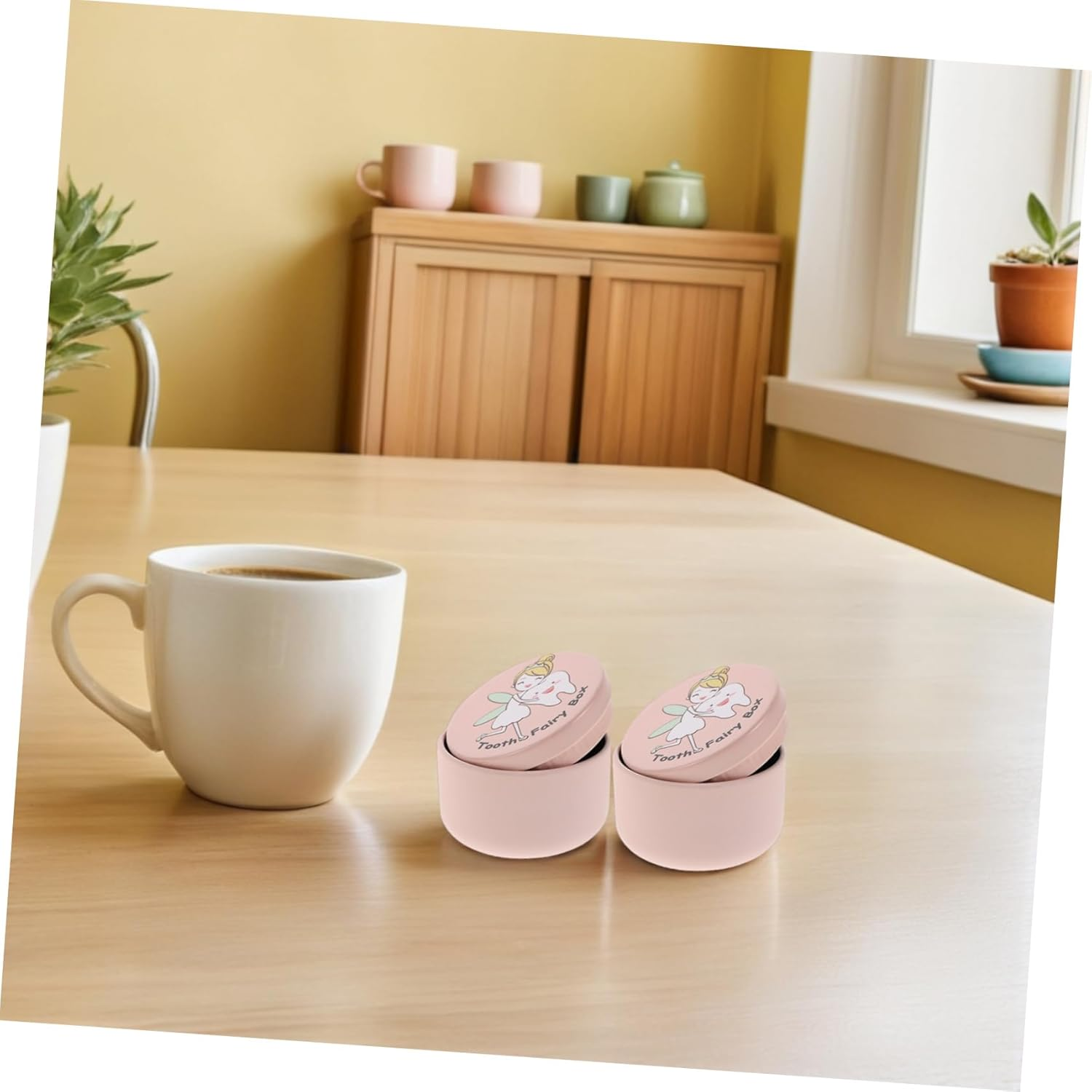 GLEAVI 2Pcs Tooth Storage Box: Baby Keepsake Box for First Hair Case Cute Lost First Haircut Keepsake Toddler Hair Case for Birthday Present Pink image number 3