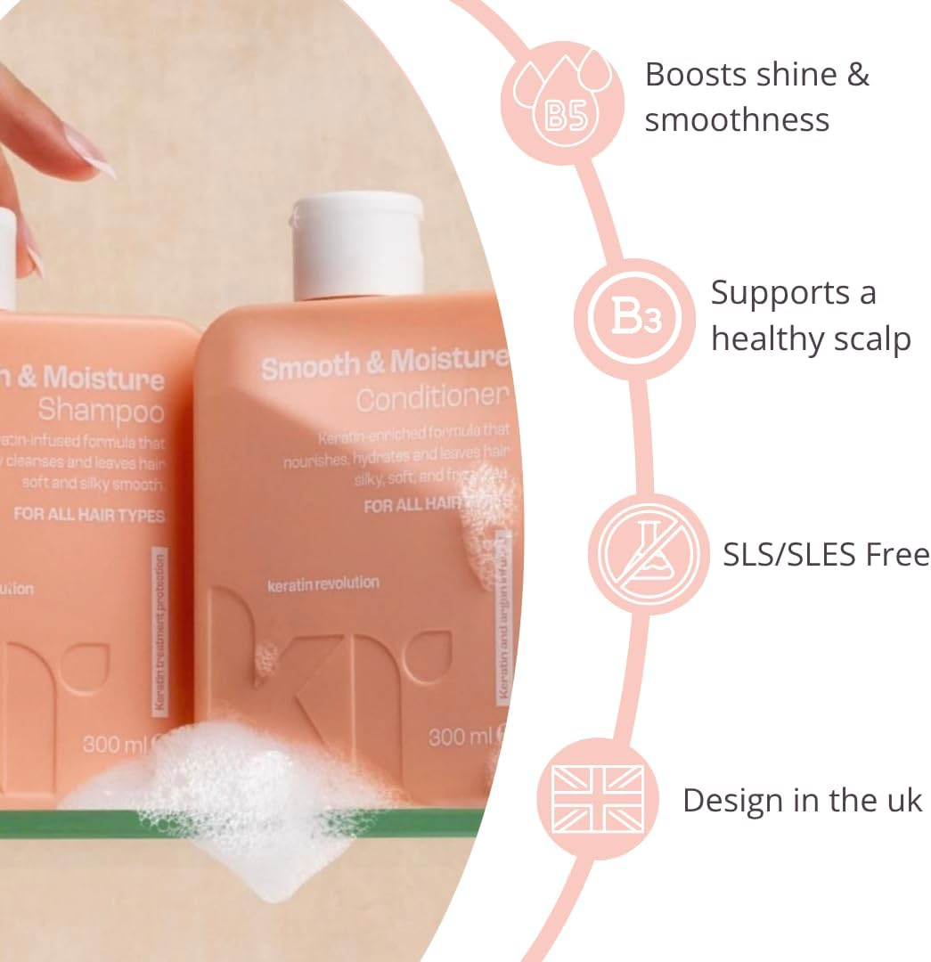 Keratin Revolution Smooth & Moisture Shampoo 300Ml image number 3
