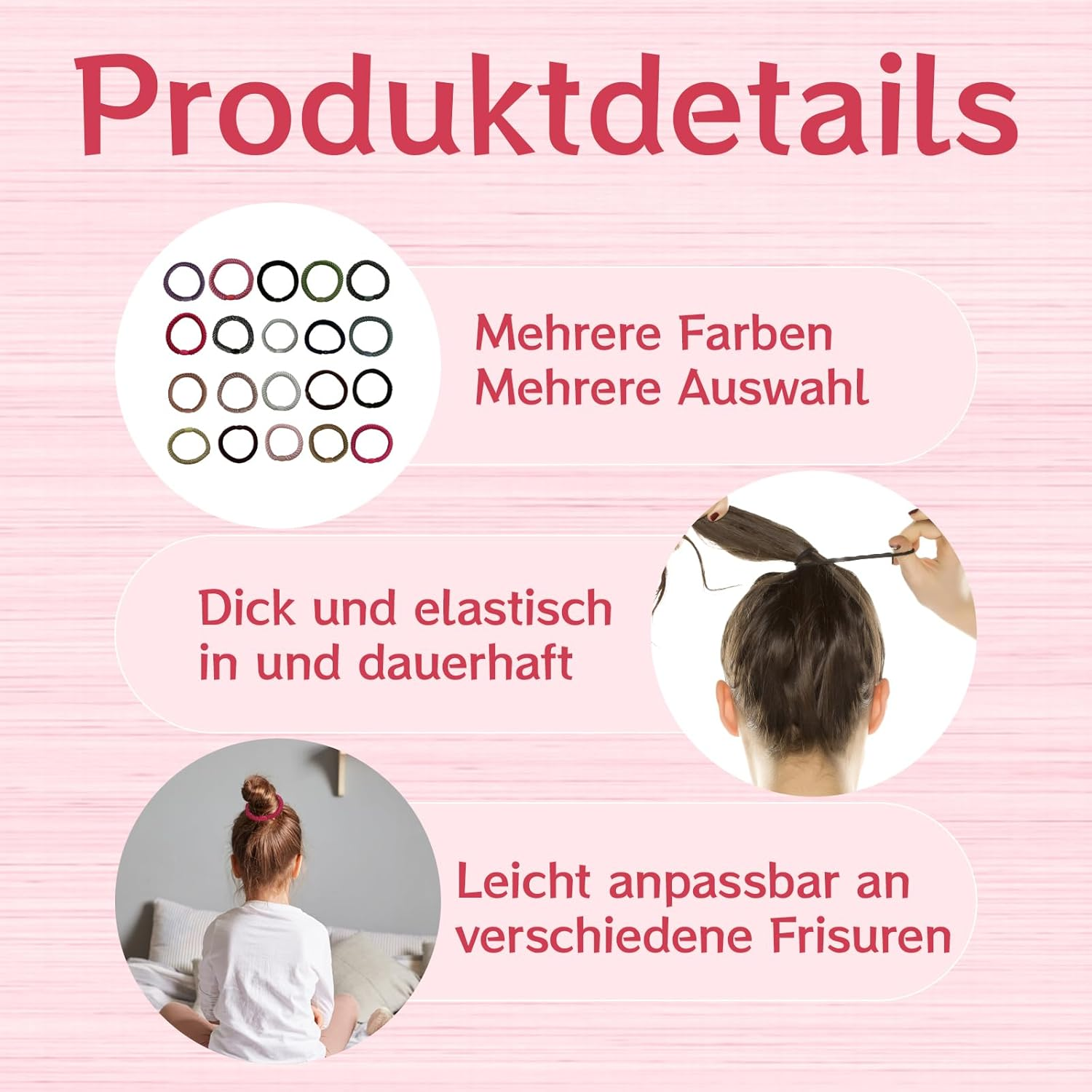 Pack of 20 Women'S Hair Bobbles, Elastic for Thick and Curly Hair, Multicoloured Hair Bands for Daily Styling, Women'S Accessories, Travel and Outdoor Activities image number 4