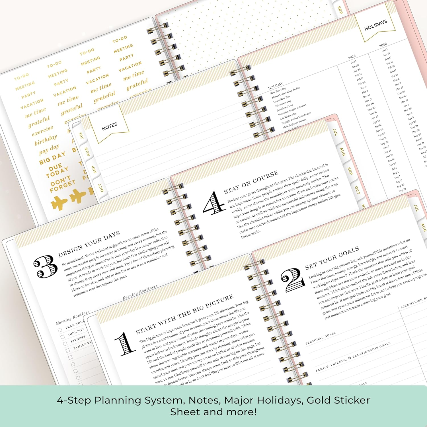 Blue Sky Day Designer 2025-2026 Weekly and Monthly Academic Year Planner Calendar, July 2025 - June 2026, 5" X 8", Flexible Cover, Wirebound, Storage Pocket, Includes Stickers, Smitten image number 5