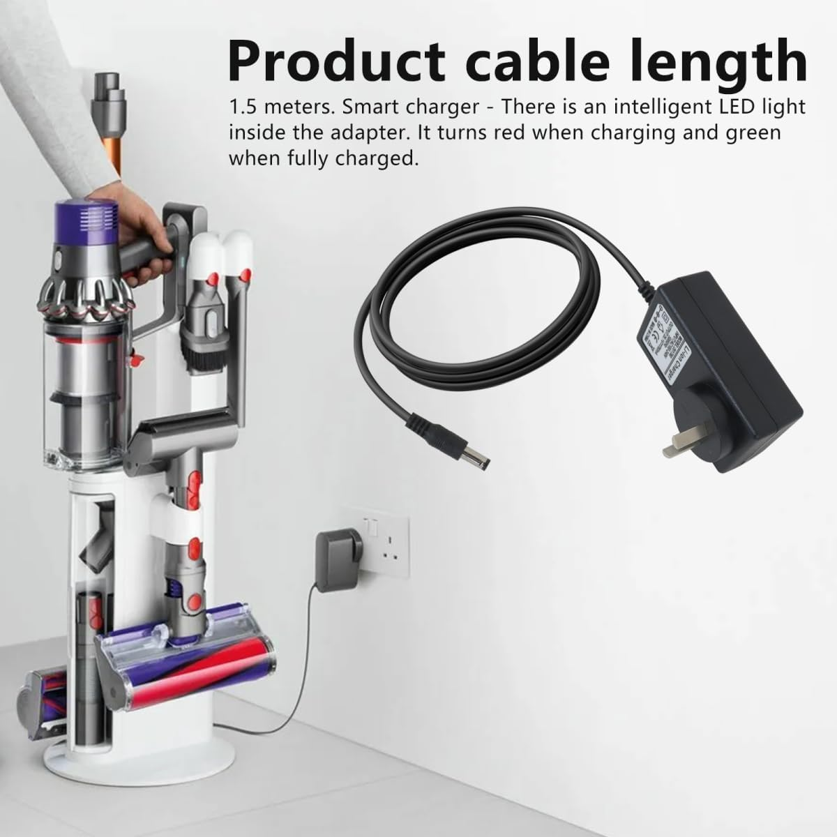 26.1V 0.78A 2M Battery Charger for Dyson V8 V7 V6 DC58 DC59 DC61 DC62 DC74 SV03 SV04 SV06 SV07 SV09 Absolute Animal Fluffy Motorhead Cordless Vacuum Cleaner 205720-02 AU Plug image number 3