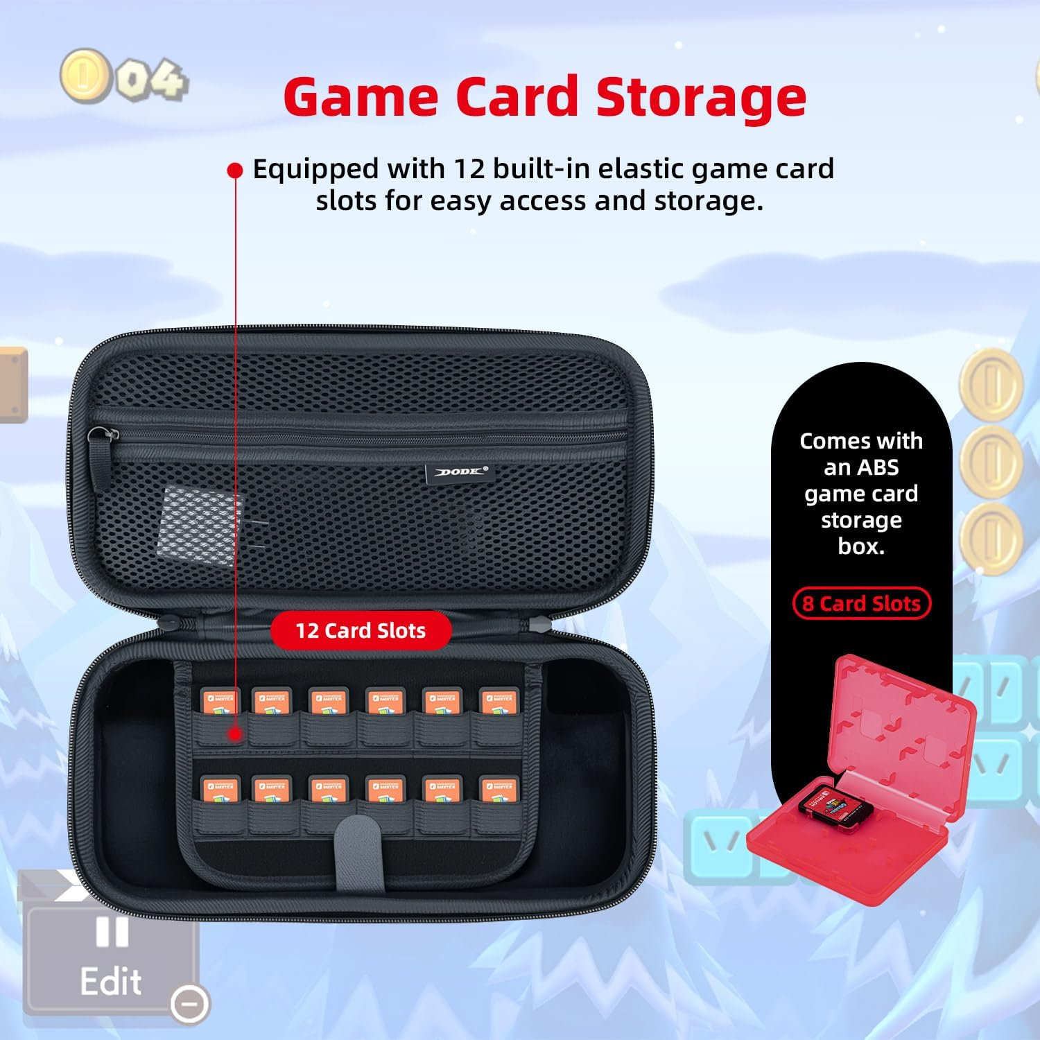 Mcbazel Carrying Case Compatible with N-Switch 2,With 12 Games Cartridges ABS Material Hard Shell Travel Carrying Case Pouch for Console & Accessories image number 3