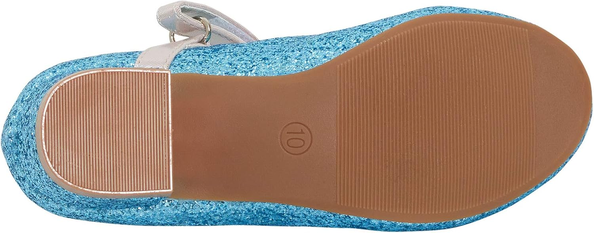 Disney Frozen 2 Girls Anna and Elsa Dress up Princess Snow Queen Glitter Shoes Party Low Heels Sandals for Girls Blue Sparkle image number 1