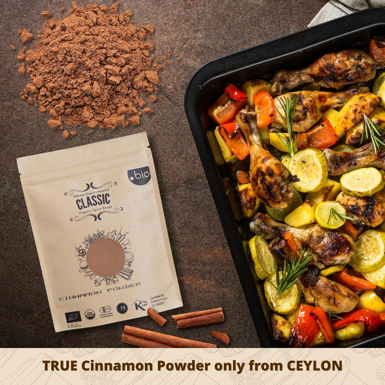 Ceylon Cinnamon Organic Powder | Product of Sri Lanka | 50G | USDA Certified - Halal Certified- Kosher Certified image number 4