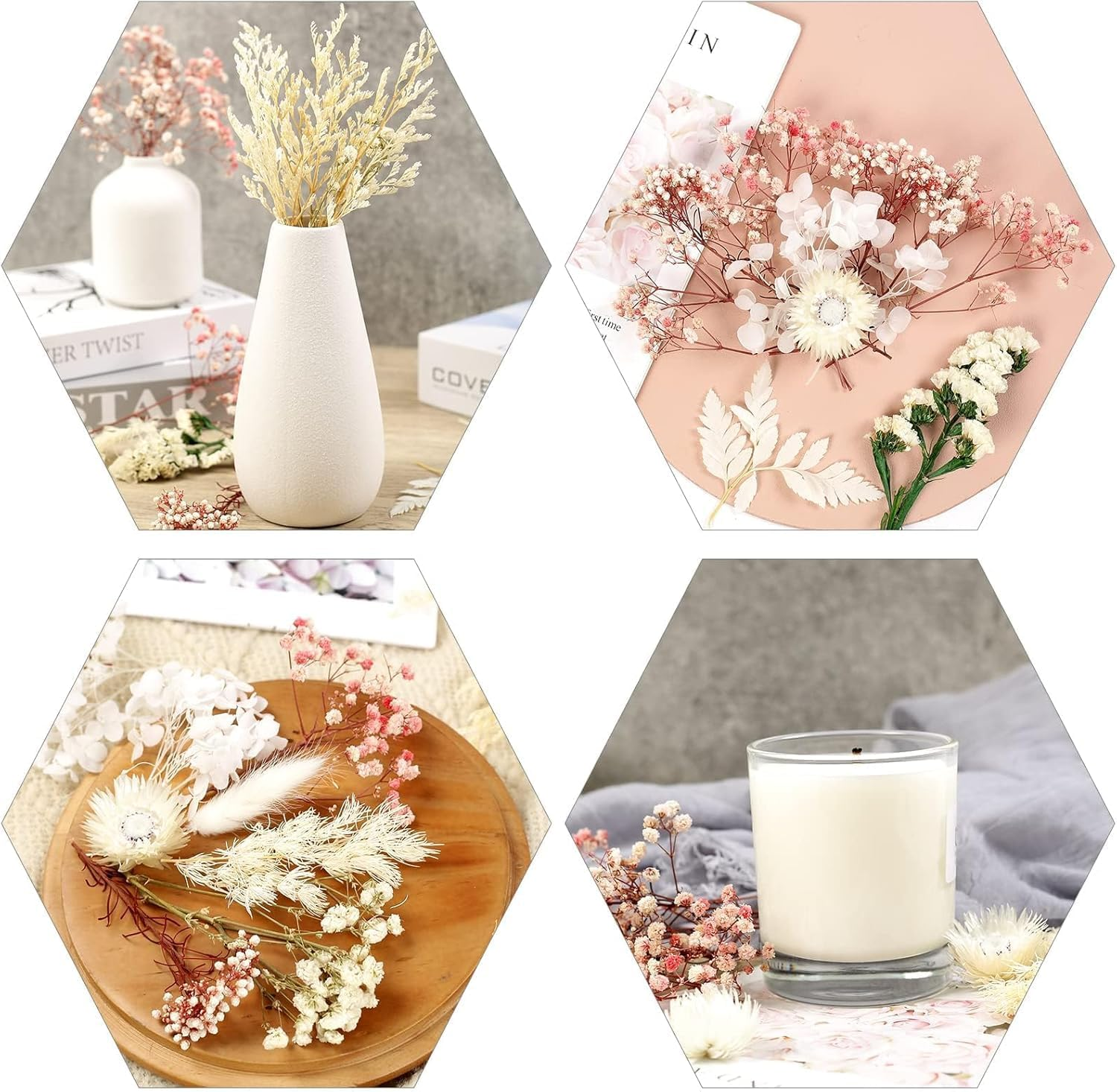 Dried Flowers, Dried Flower, White Dried Flowers Small Dried Flowers Dried Flowers for Crafts Dried Flowers for Resin Dried Flowers for Cakes image number 6