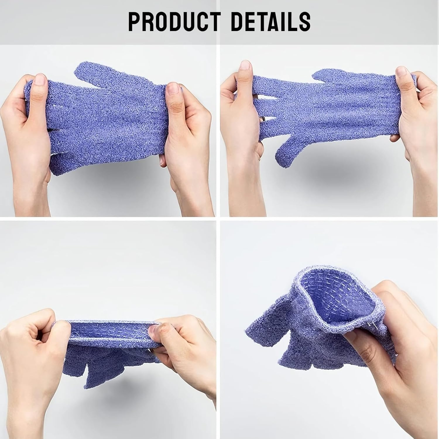 12 Pairs Multicolor Exfoliating Shower Gloves, Nylon Body Scrubber for Dead Skin Removal, Spa & Massage, Stretchy Bath Gloves for All Skin Types, Helps Combat Acne, Eczema,Easy Clean & Quick Dry image number 4