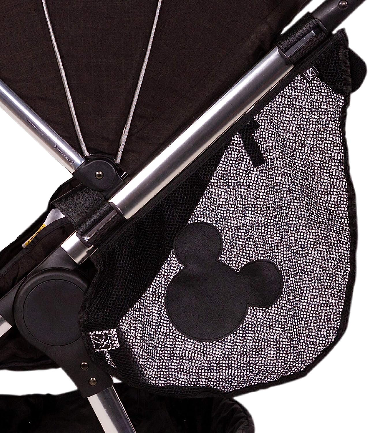 Disney Baby by J.L. Childress Side Sling Cargo Net, Stroller Organizer & Storage, Mickey Black image number 1