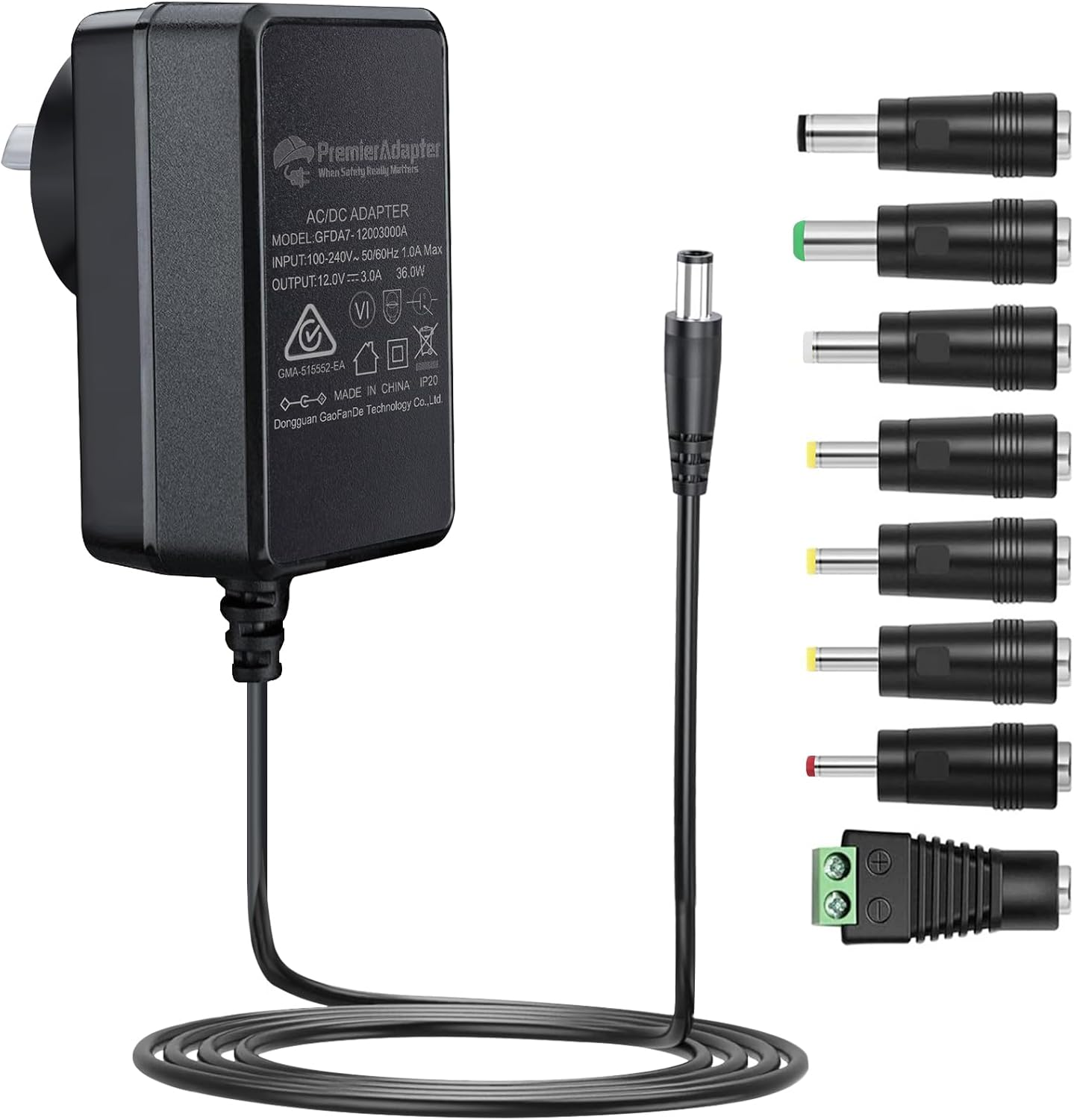 Universal AC to DC 12V 3A Power Supply Adapter - Perfect for CCTV, DVR, NVR, Router, Network Switch, LED Strip, Speaker, TV Box, and More image number 4