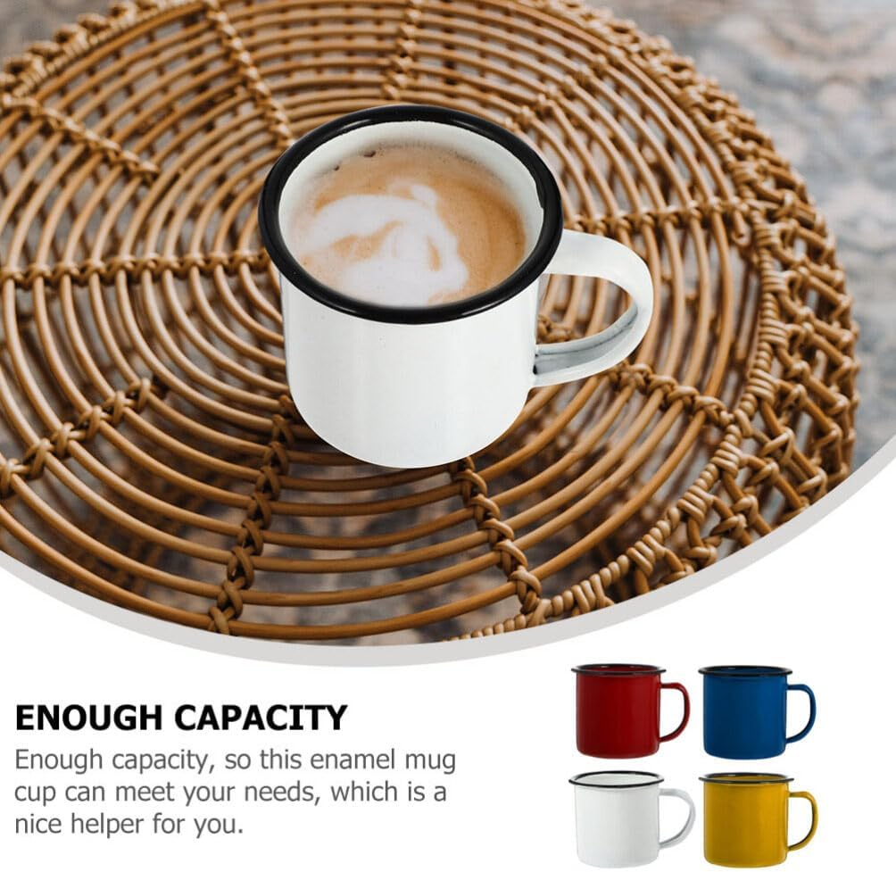 Luxshiny Enamel Camping Coffee Mug Set of 4 - Vintage Camping Mugs Water Mugs Camping Coffee Milk Mugs, for Indoor and Outdoor Activities image number 2