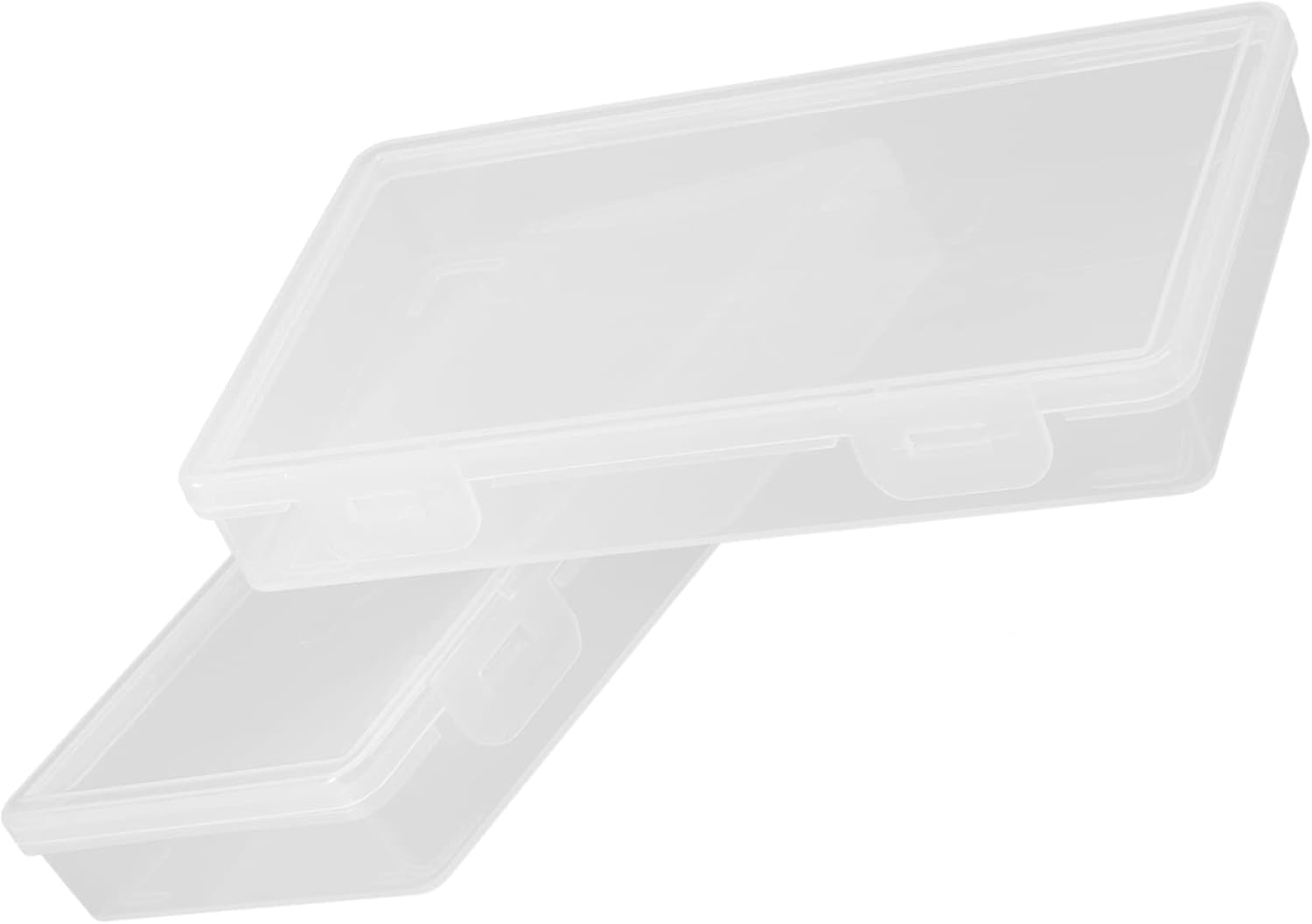 2Pcs Stackable Storage Box Plastic Cards Case Lid for Photo Organizer Cases for Craft Storage Containers and Pictures Holder image number 4