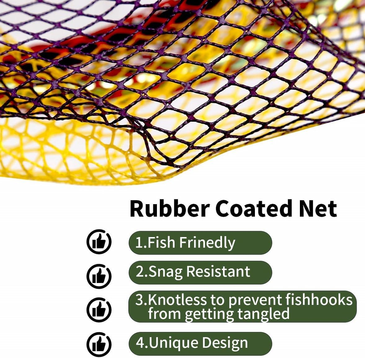 Fishing Net Fish Landing Net Collapsible Fish Net Butterfly Net with Anti-Slip Telescoping Rubber Pole Handle for Kids Adults Great Outdoor Tools for Exploration Fun and Games Extendable 43In image number 5