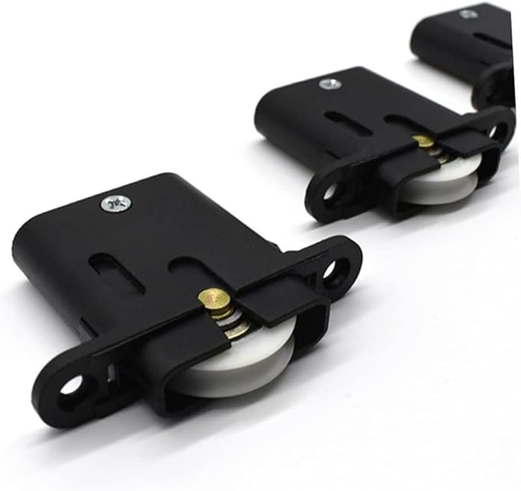 4 Pcs Sliding Door Rollers Wheels Replacement Accessories Furniture Door Roller Set Sliding Door Rollers Wheels Cabinet Pulley Accessories Hardware Supplies for Sliding Doors and Windows (Black)