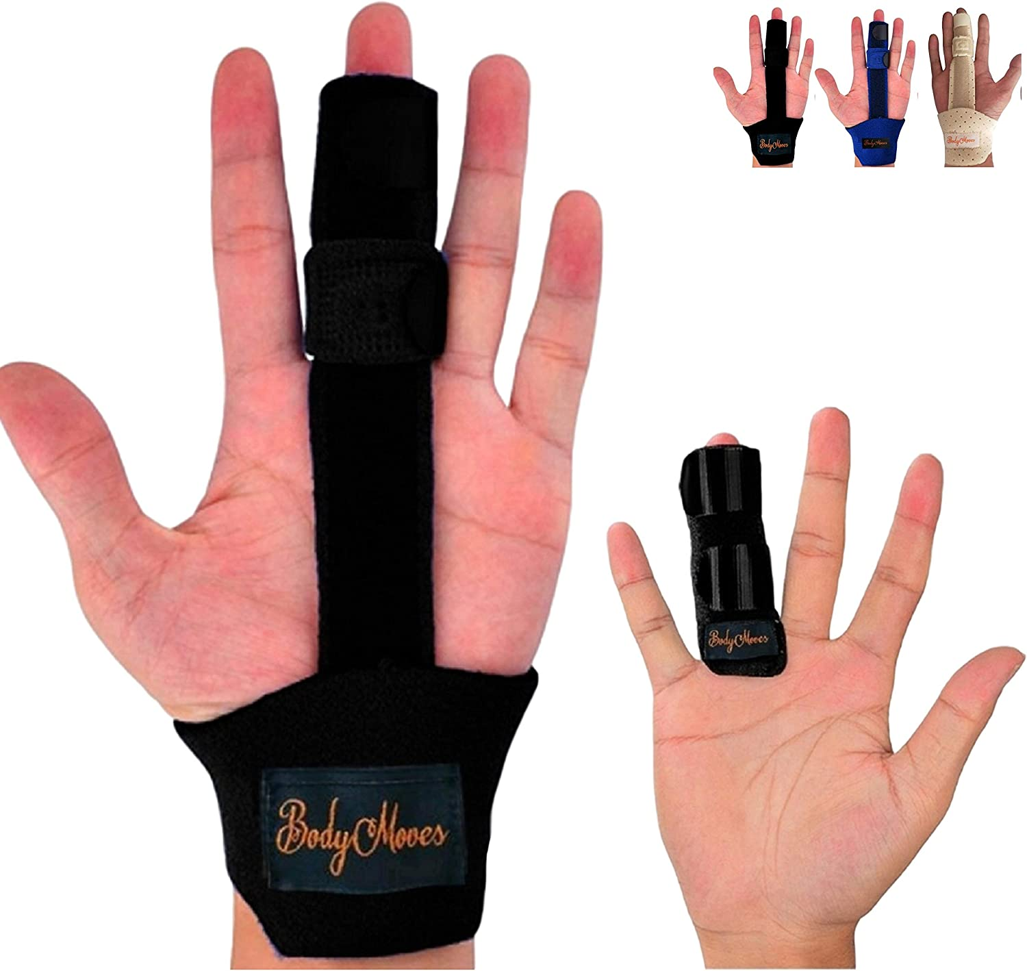Bodymoves Finger Splint and Finger Extension Splint Trigger Finger Mallet Finger Broken Finger Post Operative Care Finger Knuckle Immobilization Injury (Midnight Black) image number 4
