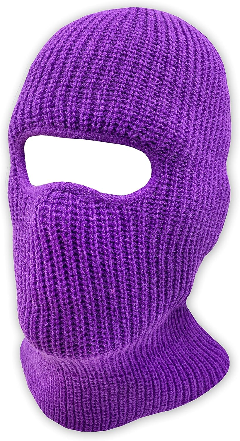 Double Layered Knitted One Hole Ski Mask - Assorted Colors Tactical Paintball Running