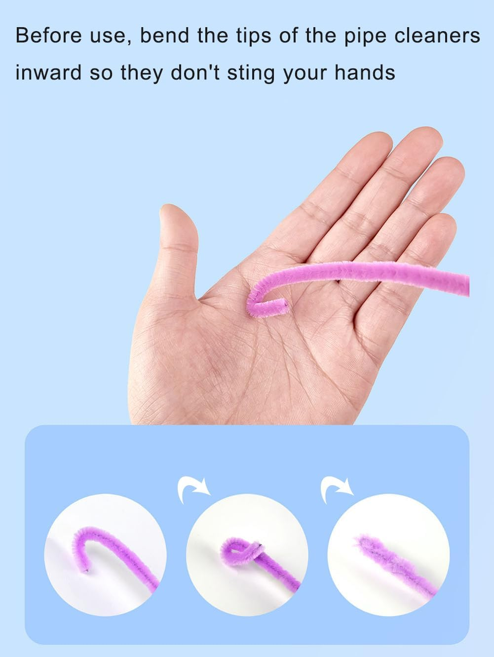 Green Pipe Cleaners, 100 Pieces Chenille Stems Craft, 12 Inch Long Fluffy Pipe Cleaners for Creative DIY Art Craft Projects, Home Decoration Supplies (6 Mm X 30 Cm, Green Series-4 Colors) - Blue Serie-200Pcs image number 4