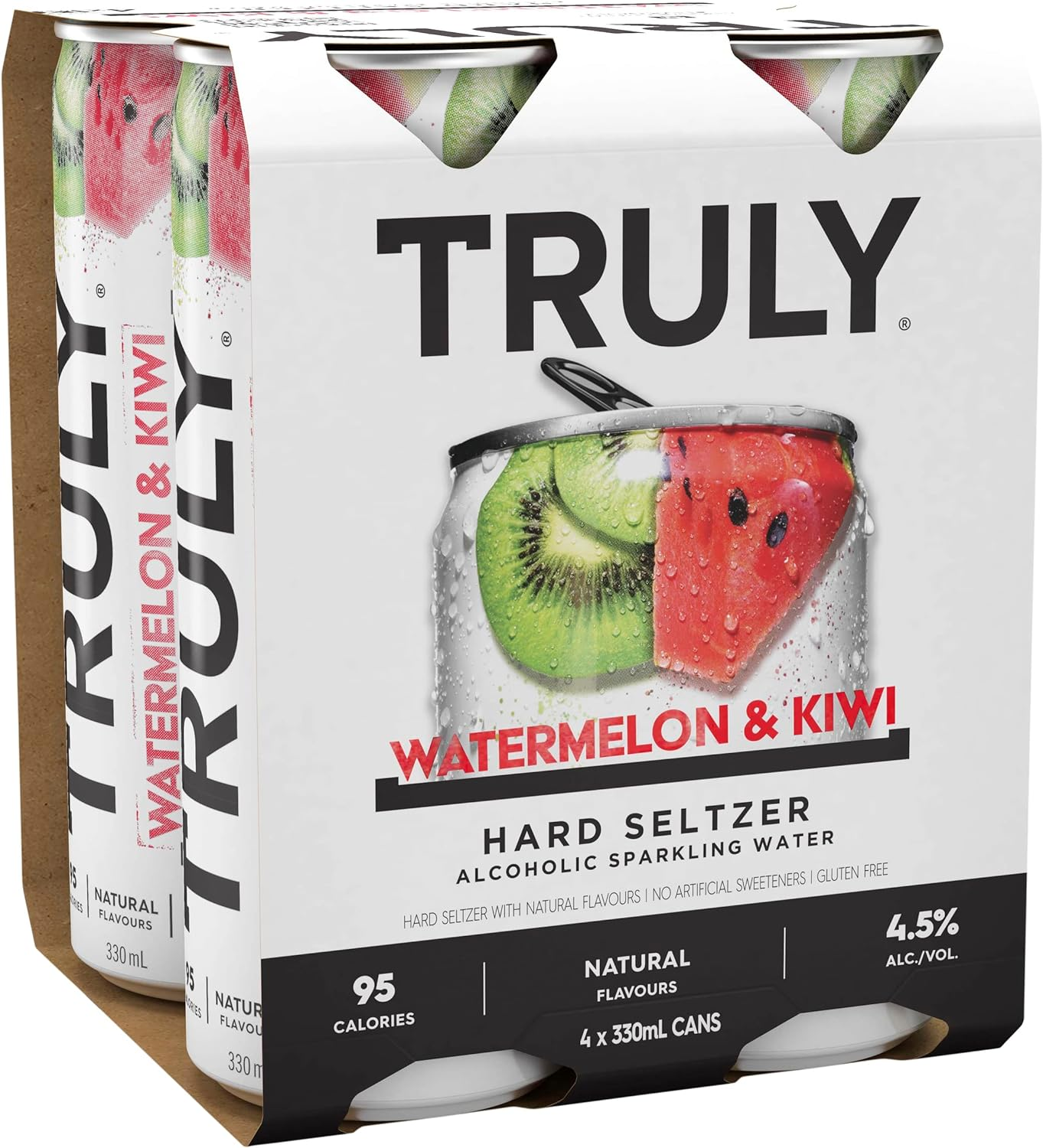 Truly Watermelon & Kiwi Hard Seltzer 330 Ml (Pack of 4)