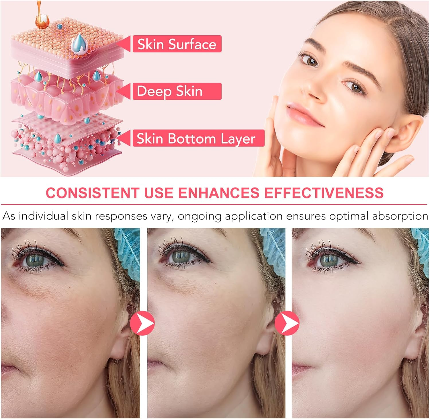 Bio-Collagen Real Deep Mask, Hydrating Overnight Mask, Pore Minimizing, Collagen Overnight Mask for Hydrate, Brighten, Shrink Pores, Soothe, Repair, Korean Face Mask, 4PCS image number 4