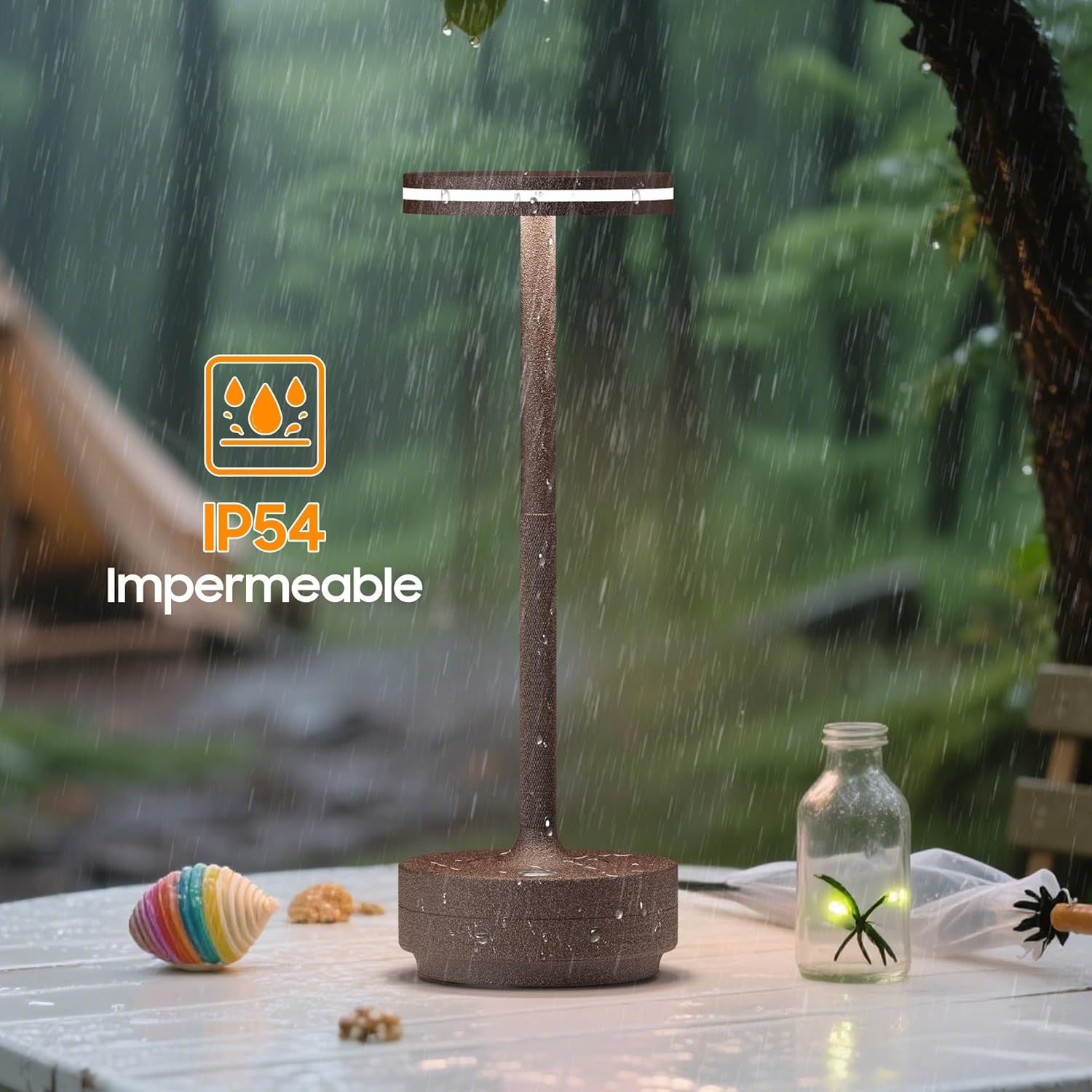 Bravzurg Wireless Table Lamp, Aluminium, Dimmable, 5000 Mah, LED Battery Table Lamp, Wireless, Waterproof, Table Lamps, USB Rechargeable, 3 Colour Temperatures for Outdoor, Indoor, Restaurant, Bedside image number 3