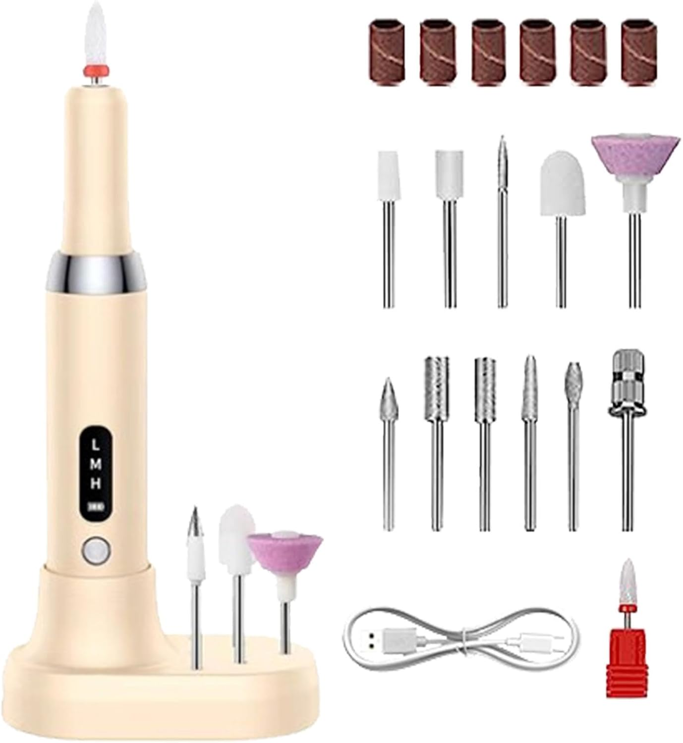 Electric Nail File, Electric Nail Lime Kit for Women - Wireless Nail Drill 3 Modes Portable Nail Drill | Nail Drill, Hair Grinder with 12 Forests For