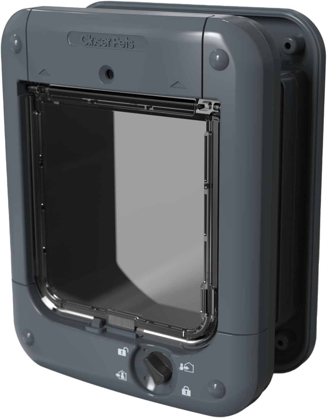 Closer Pets Microchip Activated Cat Flap for up to 30 Cats, Exclusive Entry, Fast Installation, Easy Fitting, Convenient, Tamper Proof, Weatherproof, Silent - White (Grey) image number 6