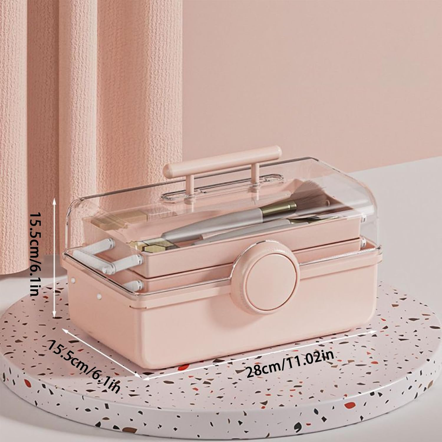 Hair Accessories Organizer Box, Dust-Proof Portable Art Craft Organizer, Makeup Holder Accessories Case Trays Storage for Baby Kids Ties Nail Supplies Office School Craft Home