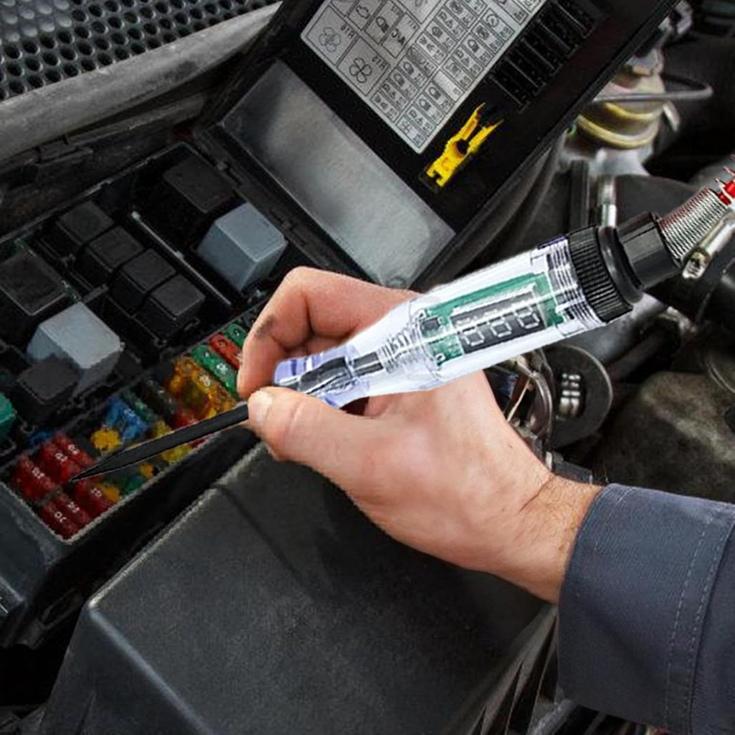 Digital LED Circuit Tester, Car Electric Tester Pen, Car Truck Low Voltage & Light Tester with Steel Probe for SUV, RV, Truck