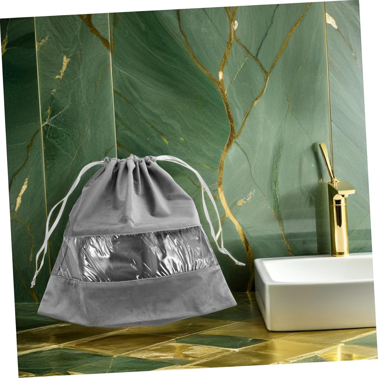 BAZEITFLOW Drawstring Dryer Bag Transparent Dust Pouch for Hair Dryers Curling Tools and Small Items Multi Functional Travel Organizer for Clothes and Handbags Portable Storage Dust image number 5