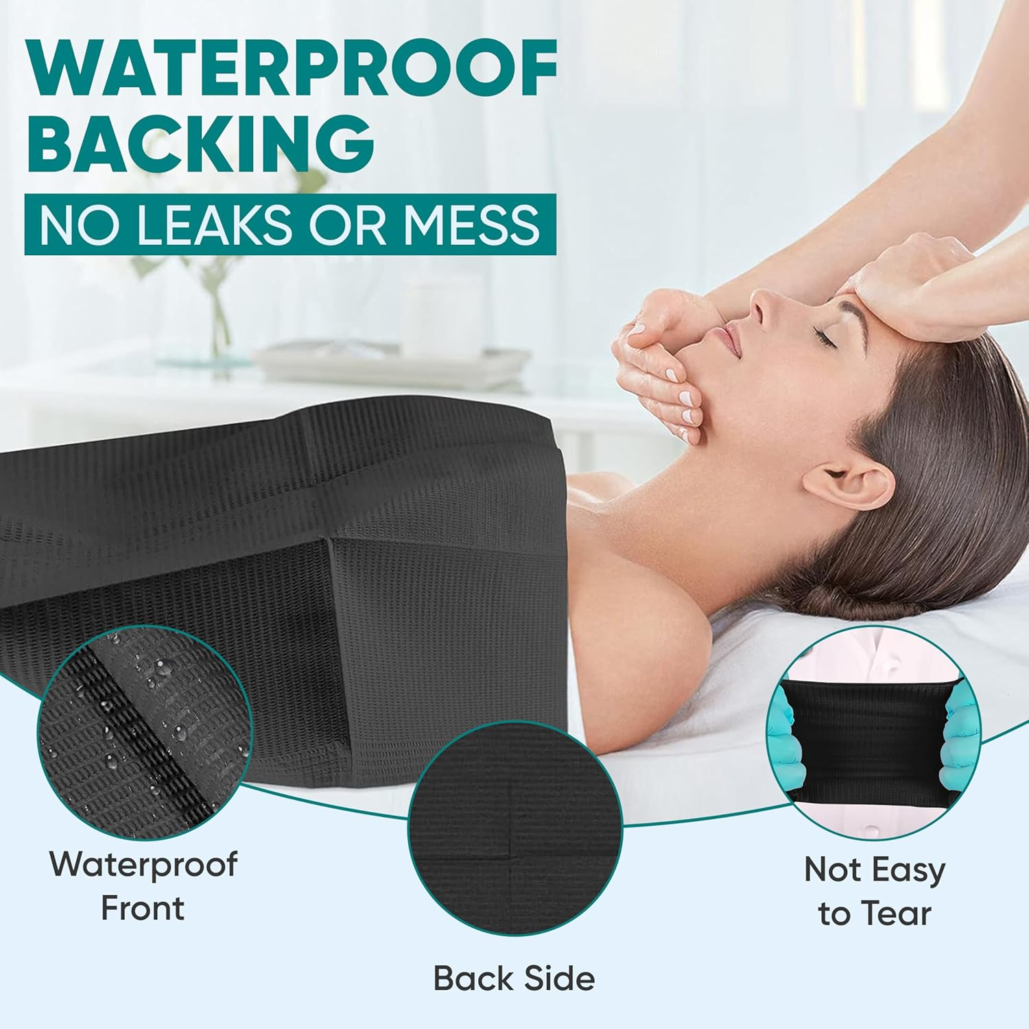 Amira Beauty Disposable Dental Bibs 13" X 18" 3 Ply Waterproof Tattoo Paper Sheet Piercing Tattoo Nail Tray Cover (50 Pcs) image number 1