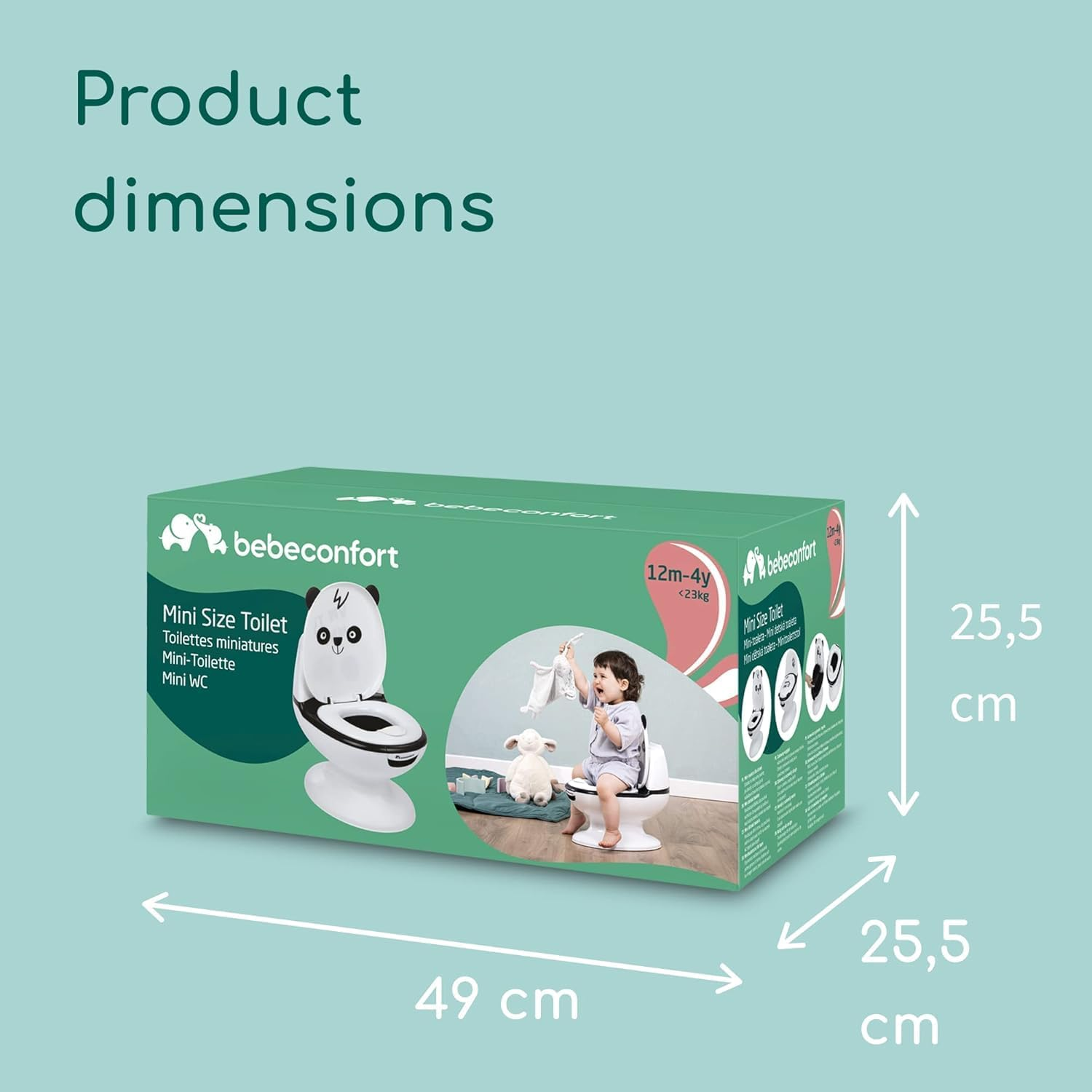 Bebeconfort Mini Size Toilet, Baby Potty Training Toilet, 1-4 Years, 0-20 Kg, Lifelike Design with Splash Guard, Real Flush Sound, Removable Bowl, Easy to Clean, Rubber Foot, Cute Fox image number 6